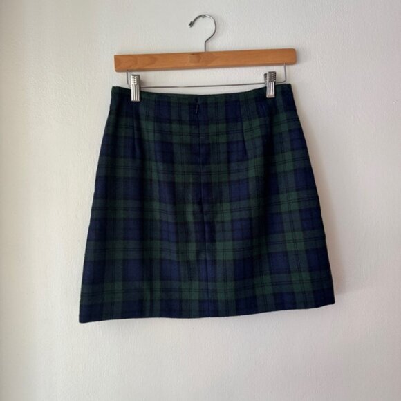 LOFT Green and Blue Plaid Mini A-Line Skirt NWT Size 2 - Picture 2 of 11